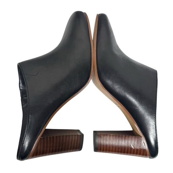 Botkier Sherry Black Leather Mules Wooden Heels - Size 8 - Picture 9 of 11